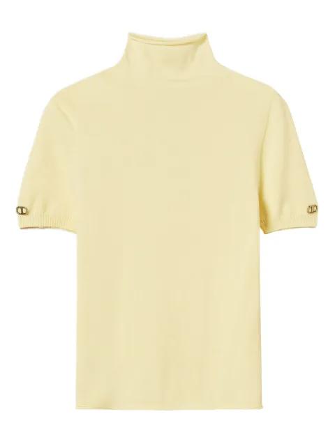 mock-neck short-sleeve top by TWINSET