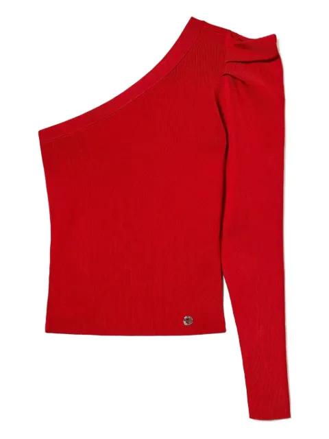 one-shoulder draped top by TWINSET