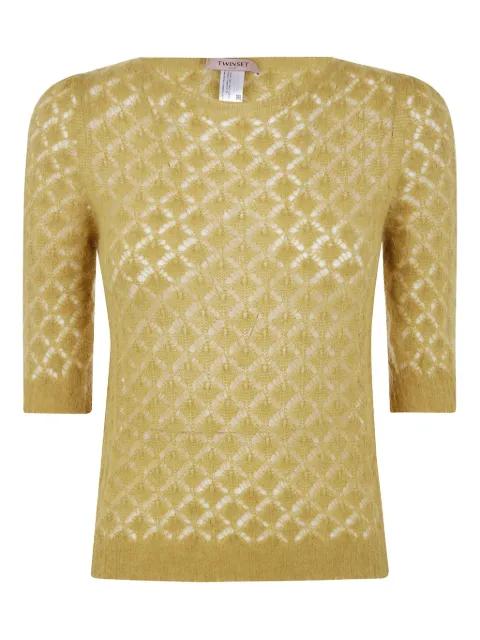 open-knit short-sleeve sweater by TWINSET