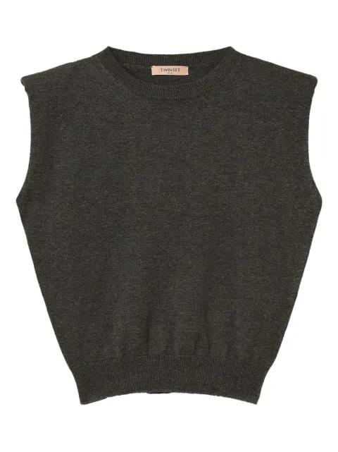 padded-shoulder vest by TWINSET