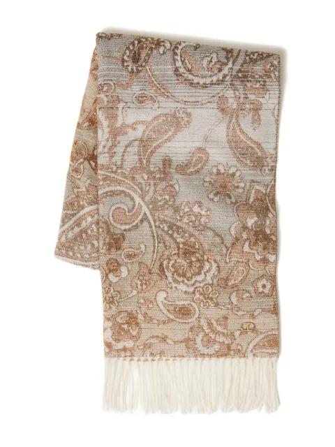 paisley-pattern fringed scarf by TWINSET