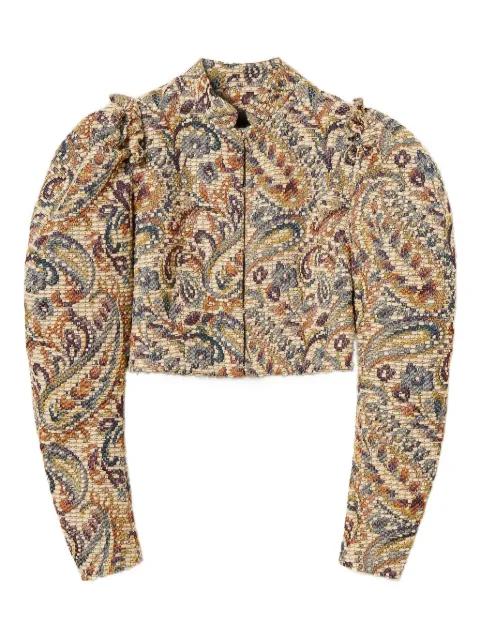 paisley puff-sleeve jacket by TWINSET