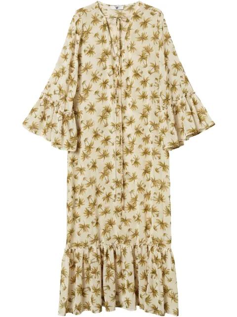 palm tree-print georgette dress by TWINSET