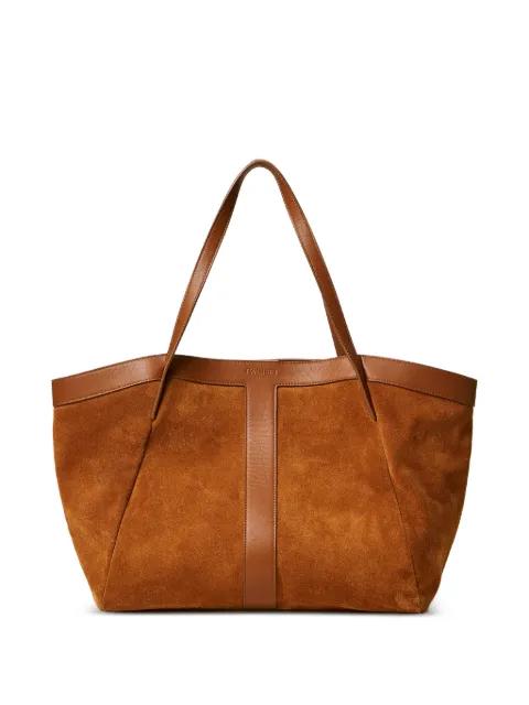 panelled suede tote bag by TWINSET