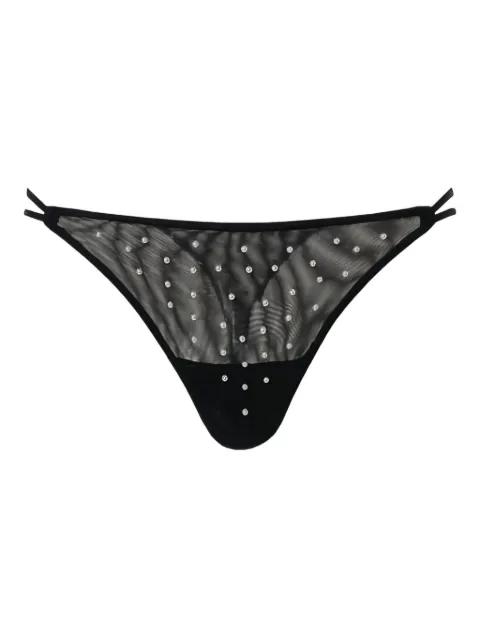 pearl-embellished tulle thong by TWINSET