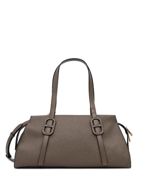 pebble-grain buckle tote bag by TWINSET
