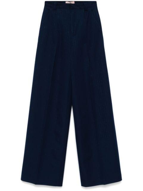 pinstripe wide-leg trousers by TWINSET