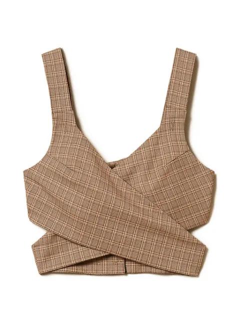 plaid-pattern cropped blouse by TWINSET