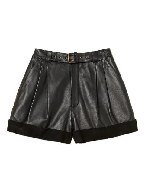 pleated belted leather shorts by TWINSET