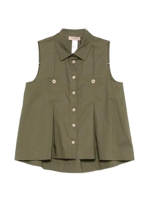 pleated patch-pocket shirt by TWINSET