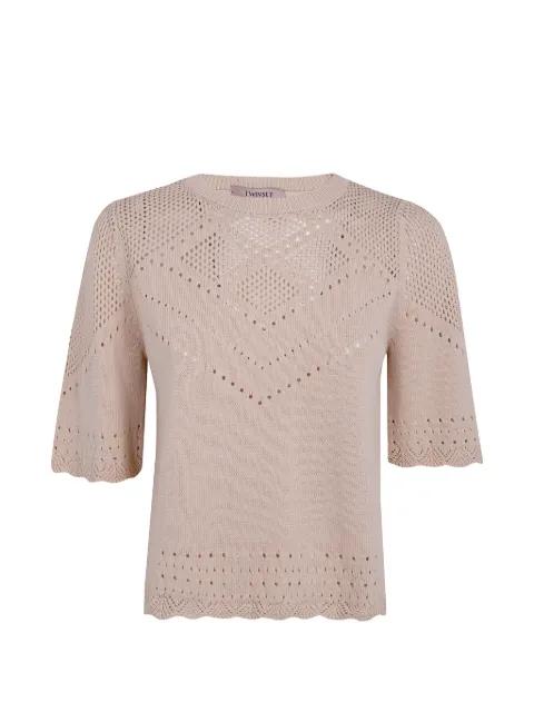 pointelle-knit T-shirt by TWINSET