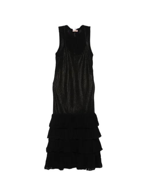 pointelle-knit ruffled midi dress by TWINSET