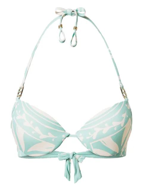 printed triangle bikini top by TWINSET