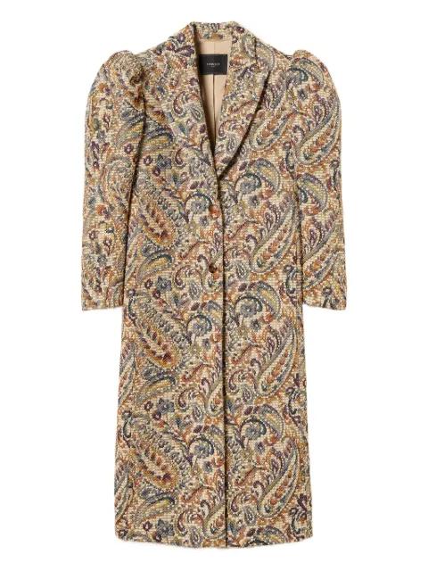 puff-sleeve paisley coat by TWINSET