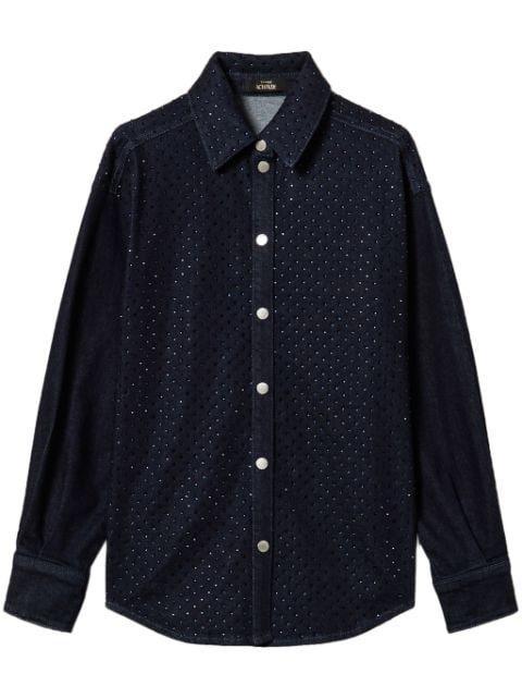 rhinestone-embellished denim shirt by TWINSET