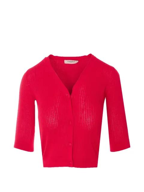 ribbed-knit V-neck cardigan by TWINSET