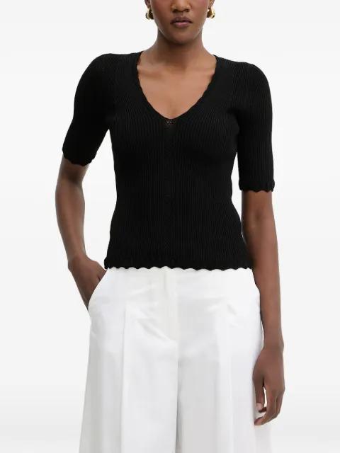 ribbed-knit scalloped-edge top by TWINSET