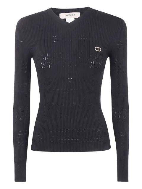 ribbed v-neck sweater by TWINSET