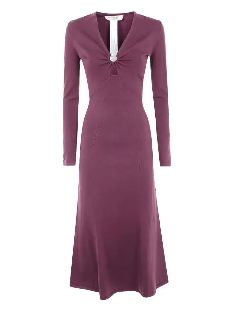ring-detail long-sleeve dress by TWINSET