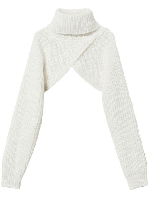roll neck knit shrug by TWINSET