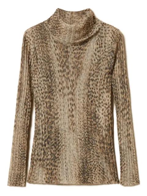 roll neck leopard-print jumper by TWINSET