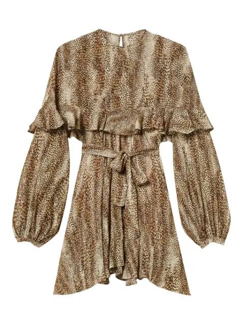 ruffle-detail animal-print dress by TWINSET