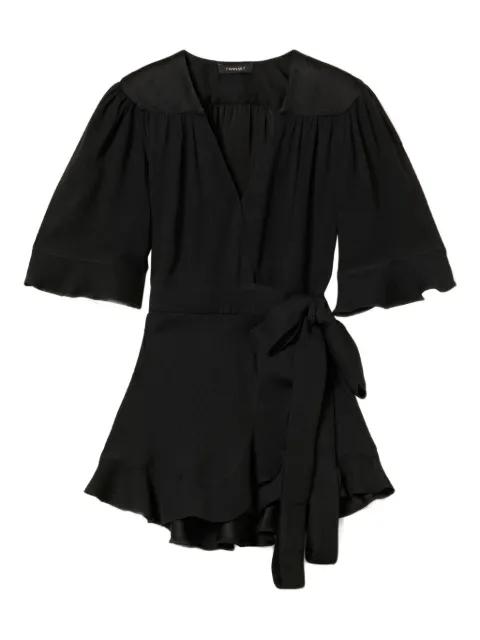 ruffle-detail wrap top by TWINSET