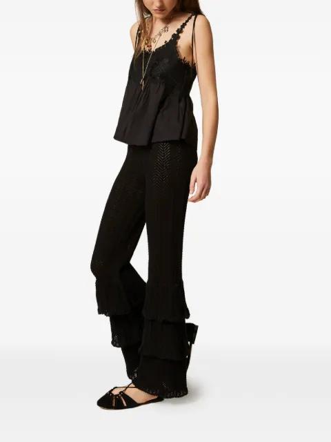 ruffled knitted trousers by TWINSET