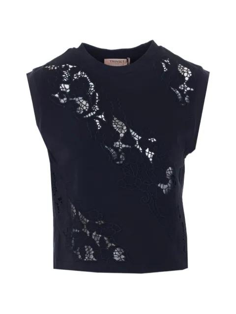 sangallo floral-embroidered T-shirt by TWINSET