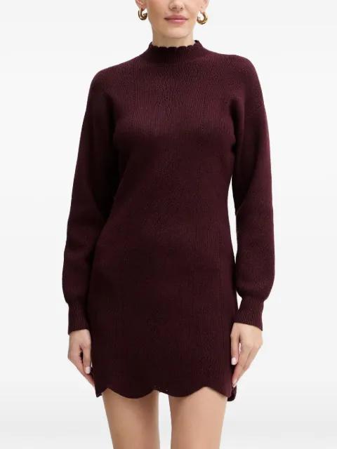 scallop-hem mock-neck mini dress by TWINSET