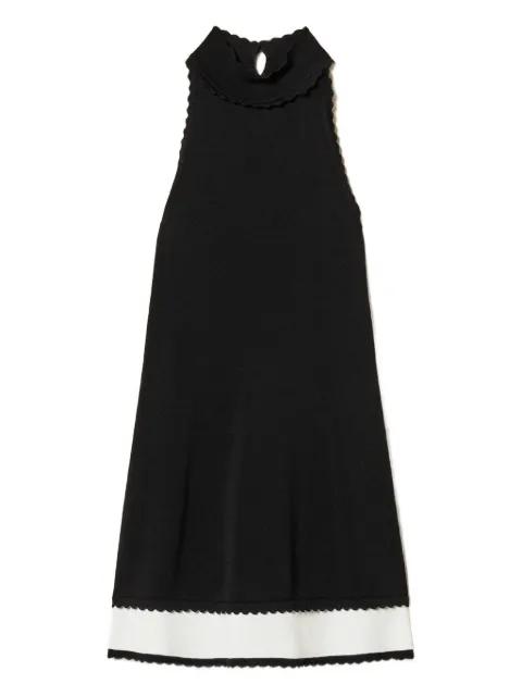 scallop-trim two-tone midi dress by TWINSET