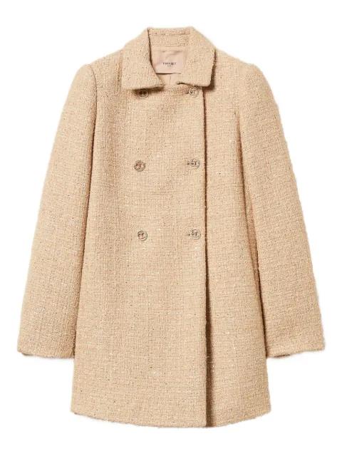 sequin-embellished bouclé coat by TWINSET