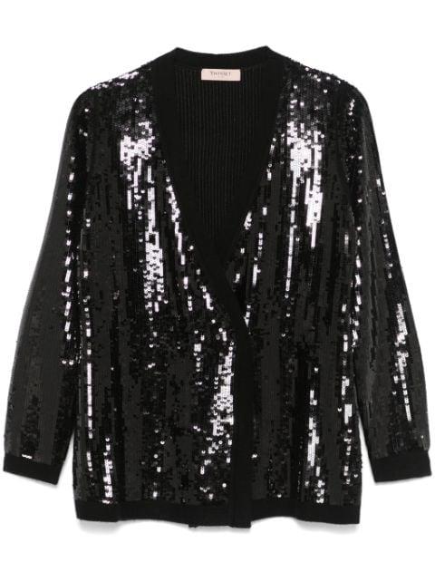 sequinned double-breasted cardigan by TWINSET