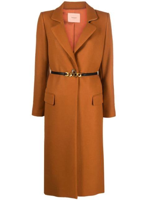 single-breasted belted coat by TWINSET