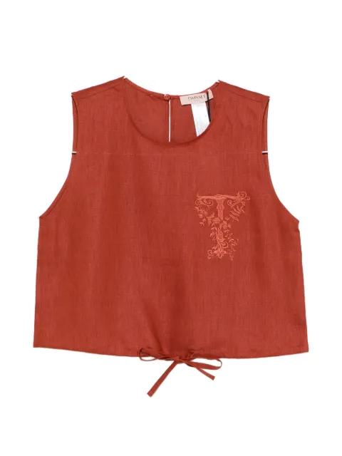 sleeveless embroidered crop top by TWINSET