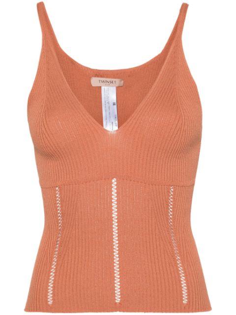 sleeveless ribbed-knit top by TWINSET