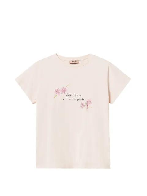slogan-print T-shirt by TWINSET