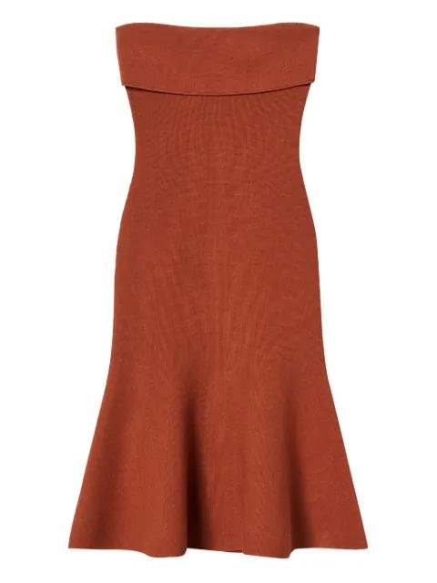 strapless flared midi dress by TWINSET