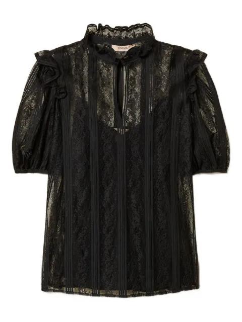striped lace blouse by TWINSET