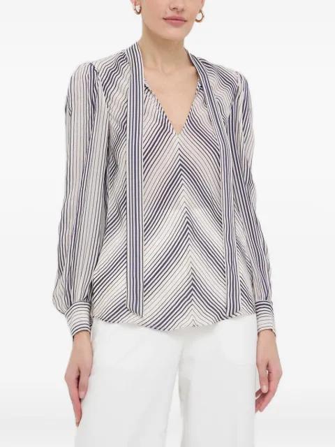 striped tie-neck blouse by TWINSET