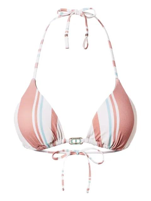 striped triangle bikini top by TWINSET