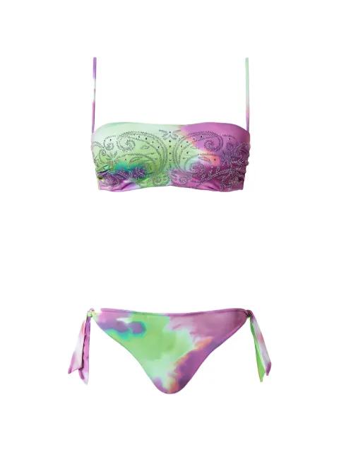 tie-dye crystal-embellished bikini set by TWINSET
