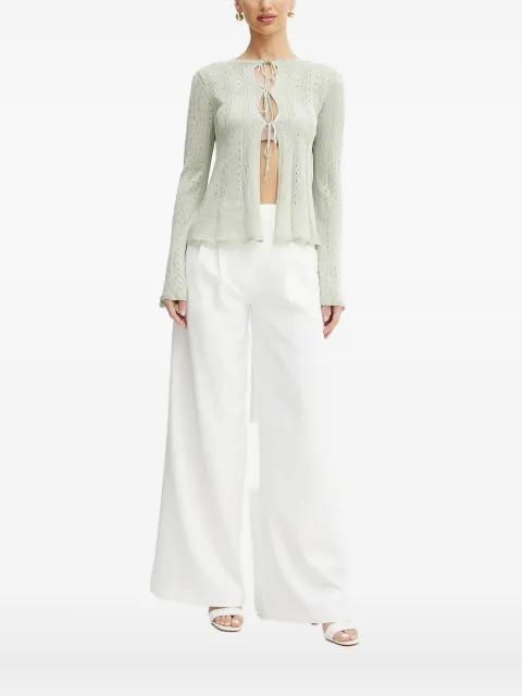 tie-front eyelet cardigan by TWINSET