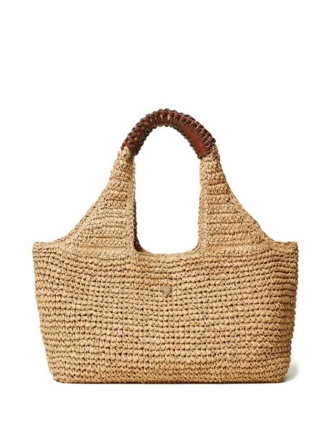 woven-effect logo-plaque shoulder bag by TWINSET