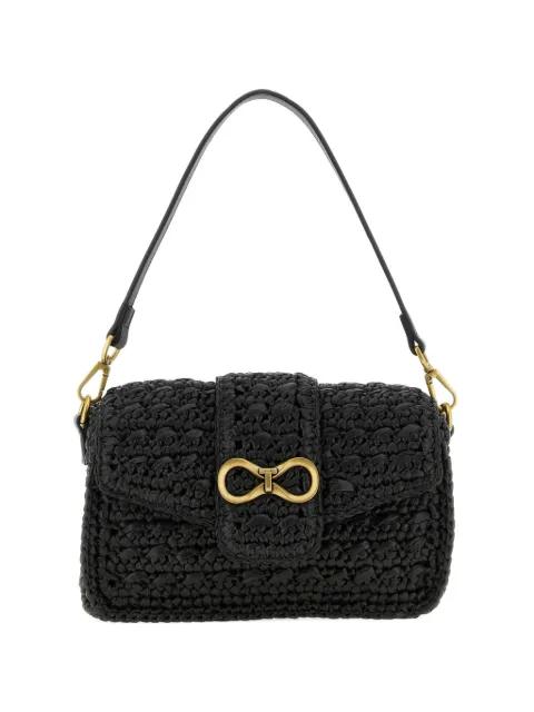 woven logo-plaque shoulder bag by TWINSET