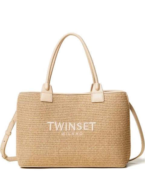 woven tote bag by TWINSET