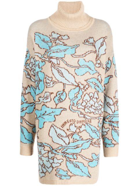 x Marco Rambaldi floral-jacquard roll neck jumper by TWINSET