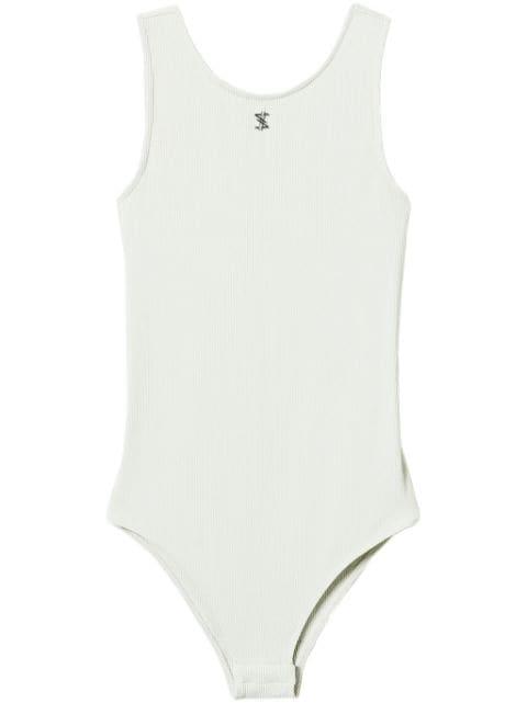 x Myfo ribbed logo-plaque bodysuit by TWINSET
