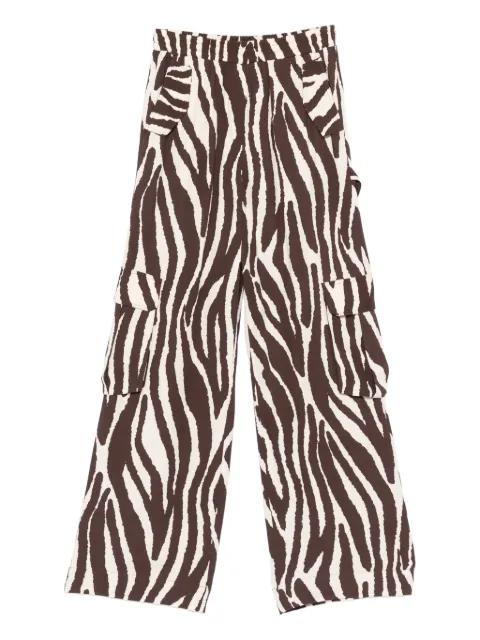 zebra-print cargo trousers by TWINSET