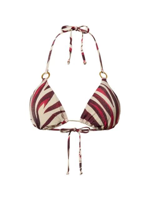 zebra-print lurex bikini top by TWINSET